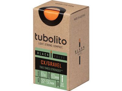 Tubolito Tubo CX/Gravel 60 mm - 700C x 32-50 / Black Valve, orange/black