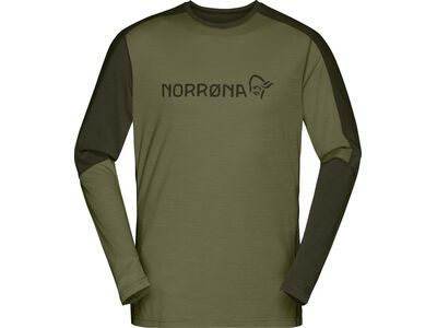 Norrona falketind equaliser merino round Neck M's, olive night/rosin