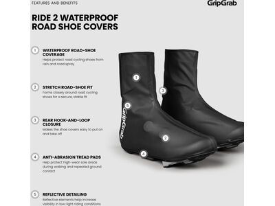 GripGrab RIDE 2 Waterproof Road Shoe Covers, Black - Bild 10