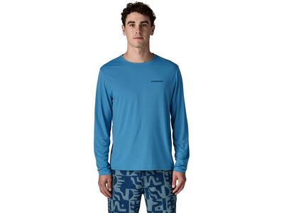 Patagonia Men's Long-Sleeved Capilene Cool Daily Shirt - Boardshort Logo, shore blue/light shore blue x-dye - Bild 3