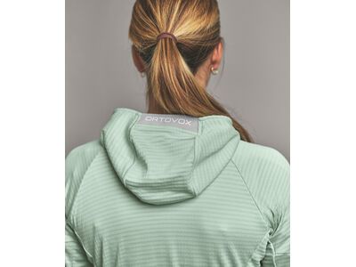 Ortovox Merino Fleece Light Grid Hoody W, green acid - Bild 6