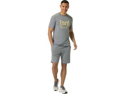super.natural Grid Logo Tee Herren, cashmere grey melange/aspen gold - Bild 5