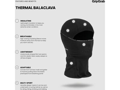 GripGrab Thermal Winter Balaclava, Black - Bild 9