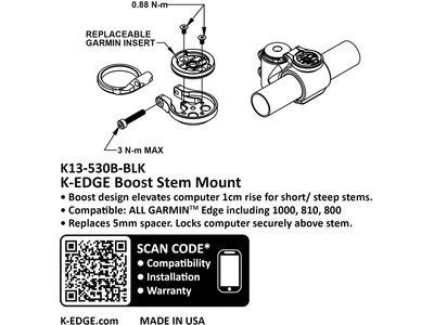 K-Edge Boost Stem Mount Garmin, black - Bild 4