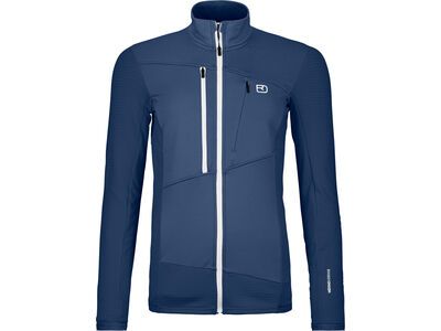 Ortovox Merino Fleece Grid Jacket W blue nunatak