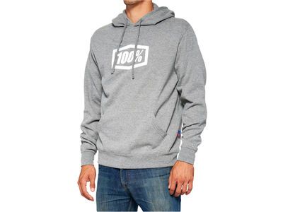 100% Icon Pullover Hoody, heather grey