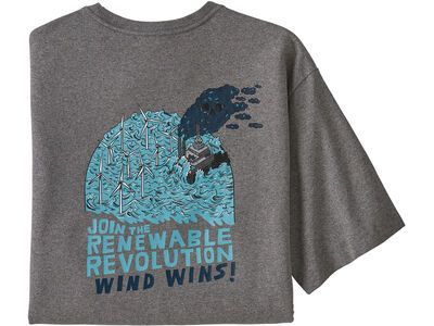Patagonia Men's Wind Wins Responsibili-Tee, gravel heather