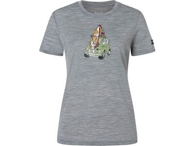 super.natural Surfcar Tee Damen, cashmere grey melange/various - Bild 1