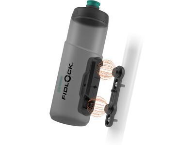 Fidlock Twist Bottle 600 Antibacterial + Bike Base, transparent black/light green - Bild 1