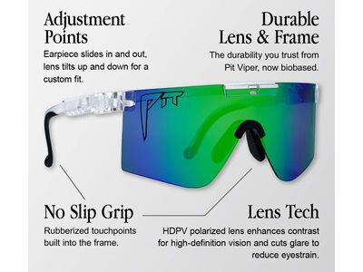 Pit Viper The Originals 2.0 Wide, The Bio Clear / HDPV Polarized Blue-Green - Bild 8