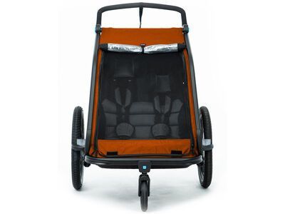 Cube Kinder Fahrradanhänger Double CMPT X Actionteam ohne Sonnenschutz, grey´n´orange - Bild 3