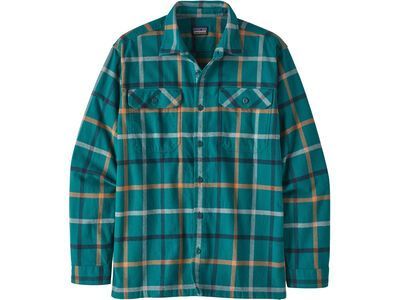 Patagonia Men’s Long-Sleeved Organic Cotton Flannel Shirt, brisk: dark borealis green