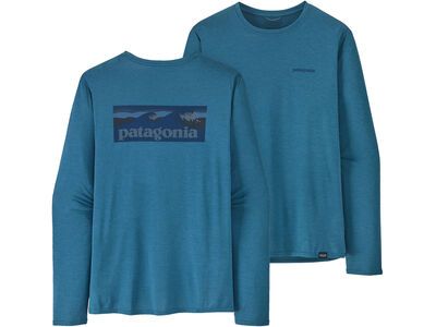 Patagonia Men’s Long-Sleeved Cap Cool Daily Graphic Shirt - Waters, boardshort logo/wavy blue x-dye