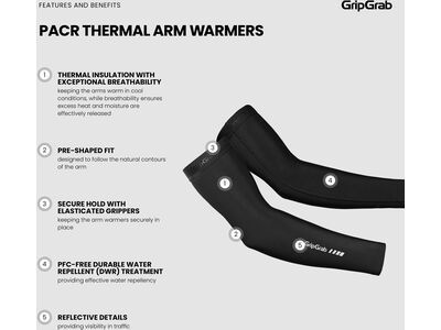 GripGrab PACR Thermal Arm Warmers, black - Bild 6
