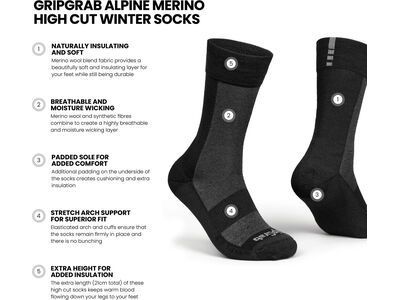GripGrab Alpine Merino High Cut Winter Socks, black - Bild 6