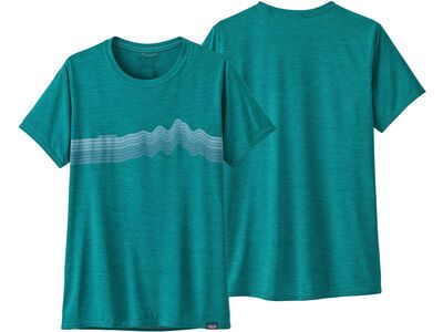 Patagonia Women's Capilene Cool Daily Graphic Shirt Ridge Rise Stripe, borealis green x-dye