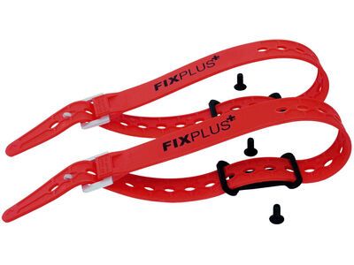 Fixplus Sachen-Festmacher inklusive Strap 46 cm - 2 Set Pack black/red