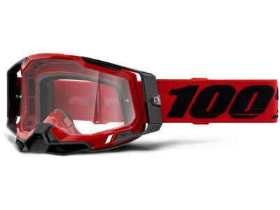 100% Racecraft 2 Goggle - Clear Lens, red
