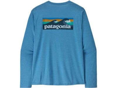 Patagonia Men's Long-Sleeved Capilene Cool Daily Shirt - Boardshort Logo, shore blue/light shore blue x-dye - Bild 2