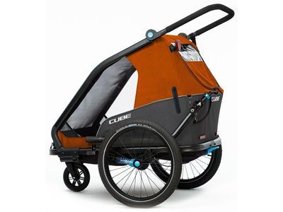 Cube Kinder Fahrradanhänger Double CMPT X Actionteam, grey´n´orange - Bild 2