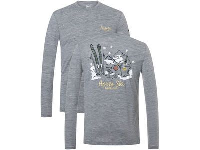super.natural Apres Ski LS Herren, cashmere grey melange/various - Bild 1