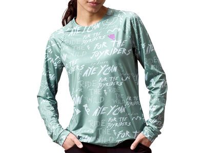 Endura Damen Singletrack Langärmeliges Bedrucktes T-Shirt sage green