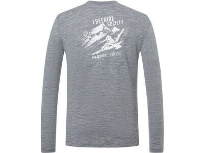 super.natural Freeride Society LS Herren, cashmere grey melange/various - Bild 3