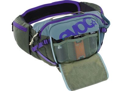 Evoc Hip Pack Pro 3 + Hydration Bladder 1,5, steel/violet/dark olive - Bild 5