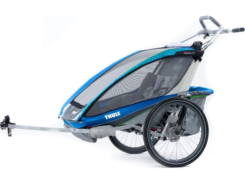 Thule Chariot CX 2 inkl. FahrradSet, blau BIKERBOARDER.DE