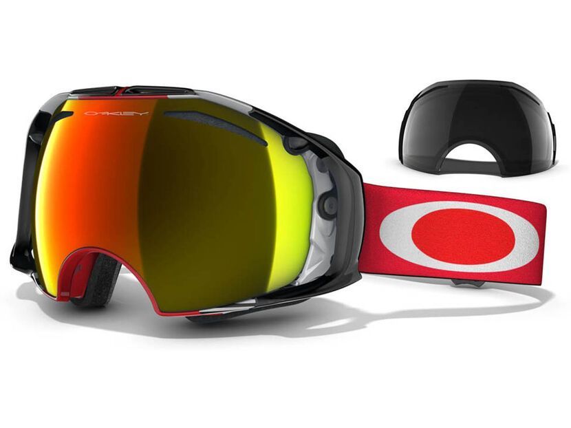 Oakley Airbrake Shaun White, Block Stripes Red/Fire Iridium & Dark